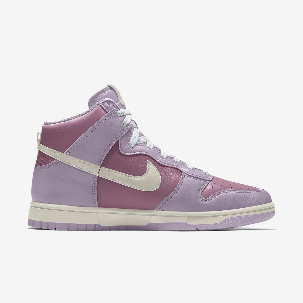 Nike Dunk High Two-Tone Lavender Purple Cream Swoosh Sneakers
