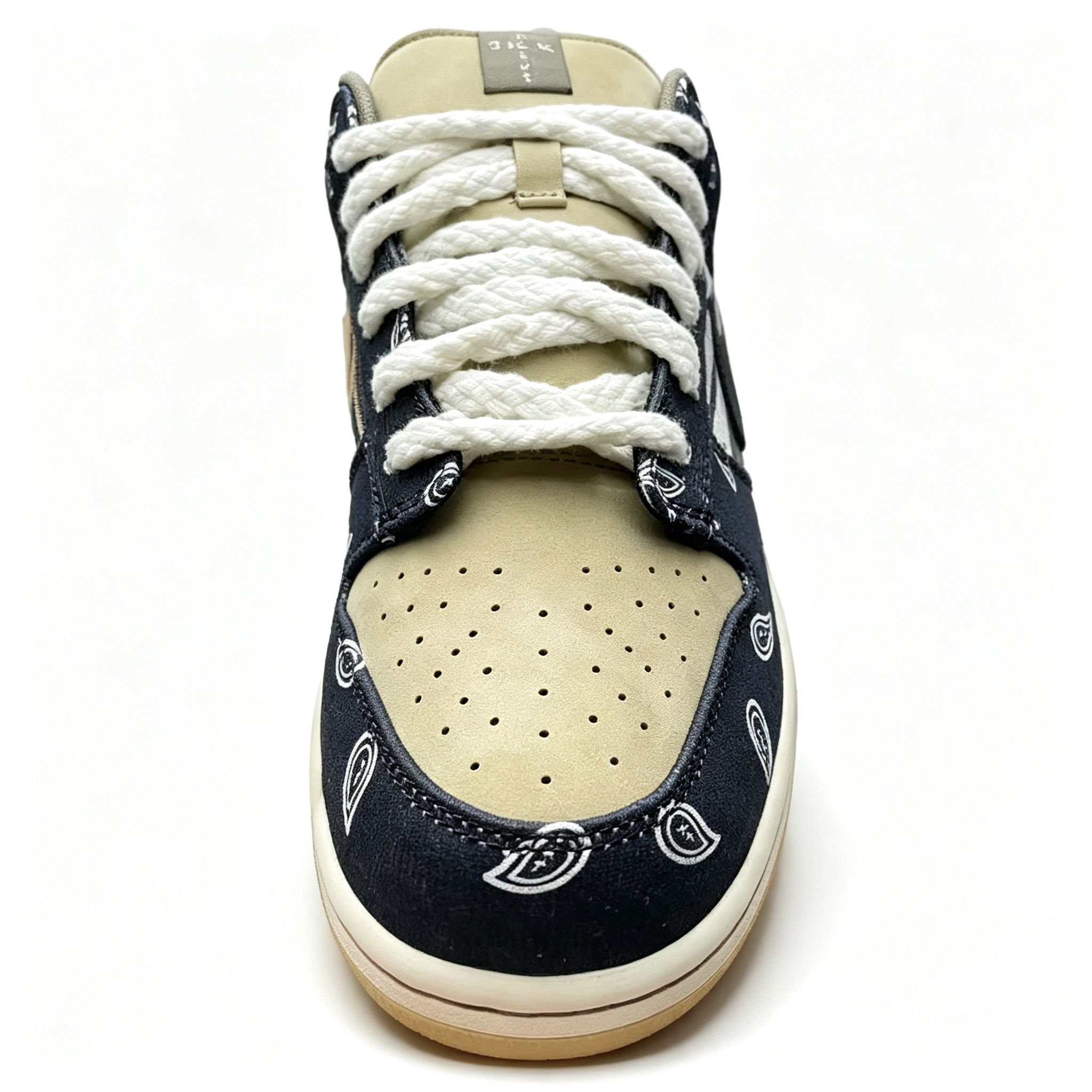 Nike Dunk Low – Beige / Navy Bandana Plaid Print / Gum