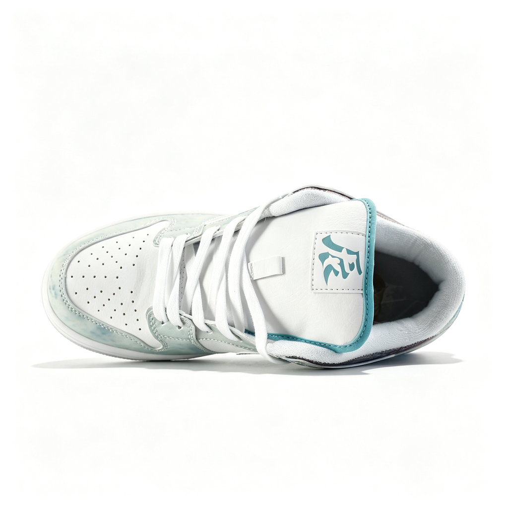 Nike Dunk Low — White / Light Teal Tie-Dye