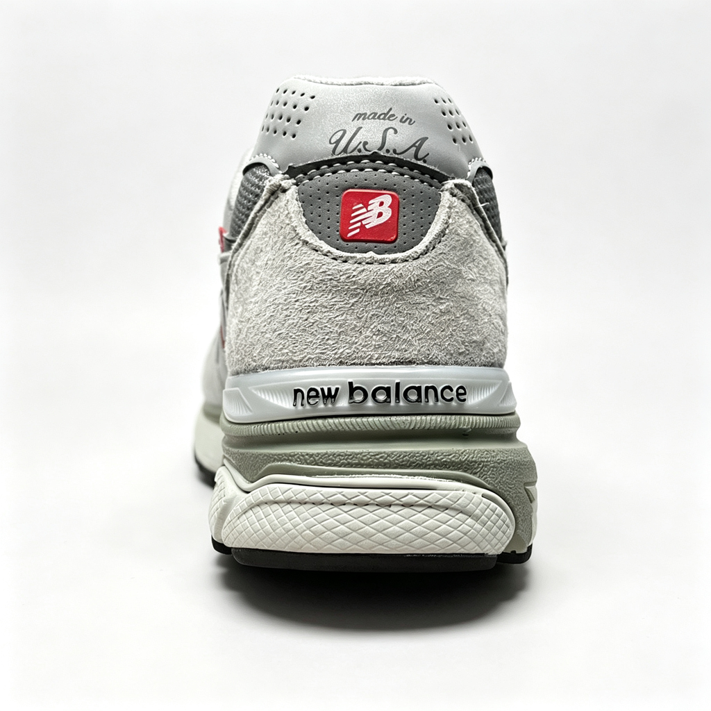 JJJJound x New Balance 990v3 Sneakers — Light Grey / Olive