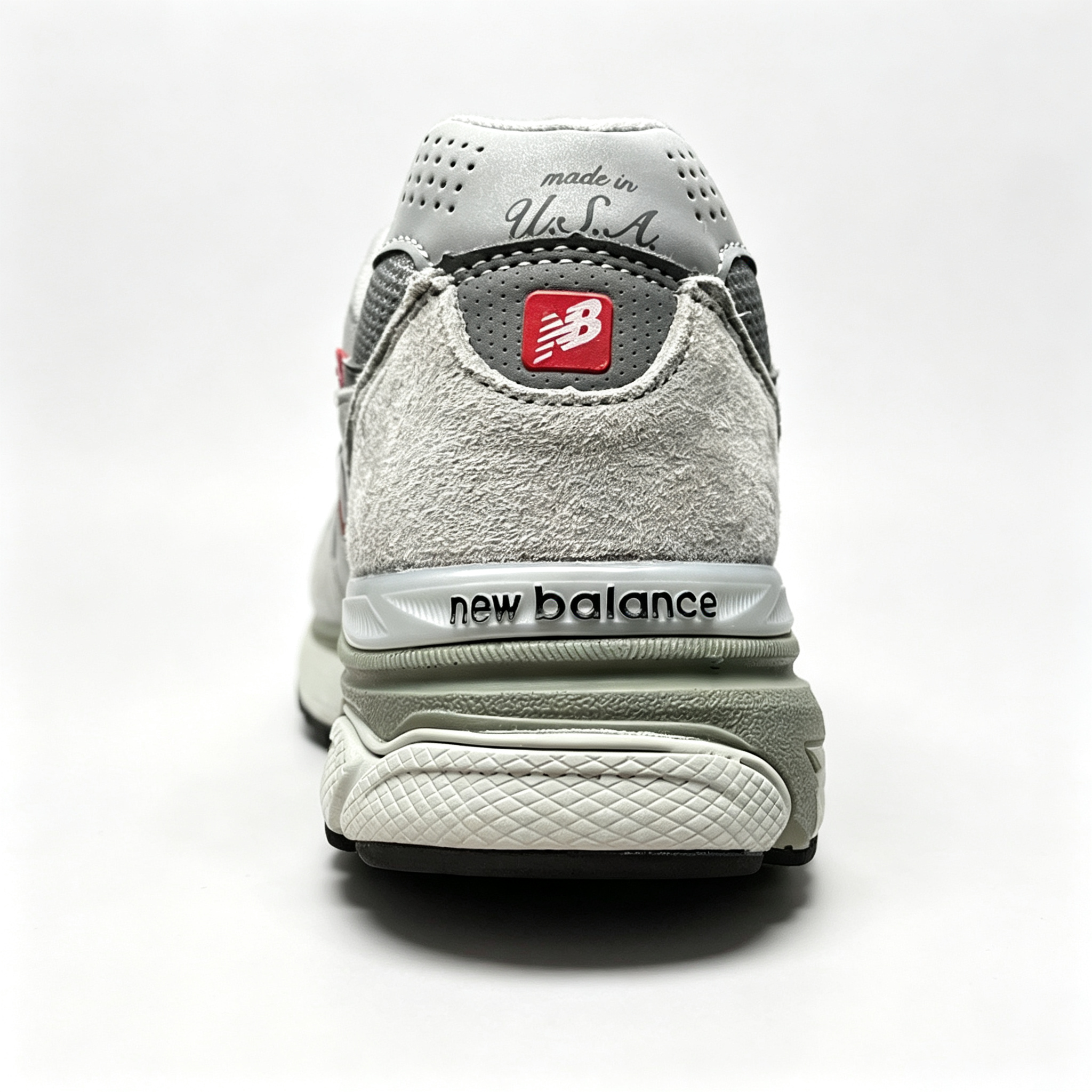 JJJJound x New Balance 990v3 Sneakers — Light Grey / Olive