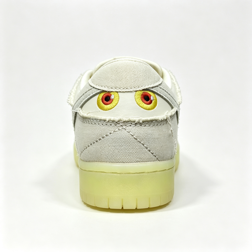 Nike Dunk Low Sneakers – Cream / Off-White | Frayed Canvas & Translucent Sole