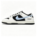 Nike Dunk Low 'Miracle' — Black & White with Light Blue Swoosh & Heel Print