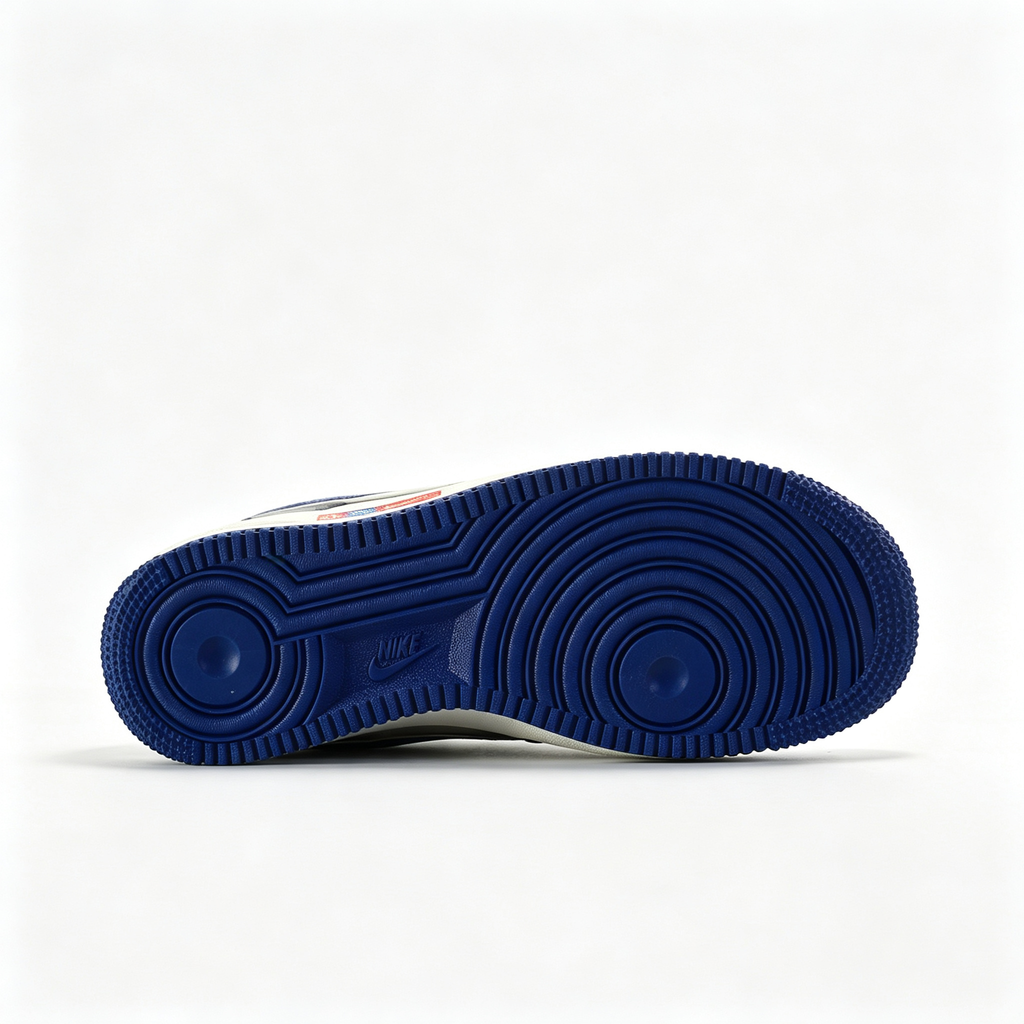 Nike Air Force 1 Low 'Royal Blue Swoosh' – Grey & White Leather Sneakers