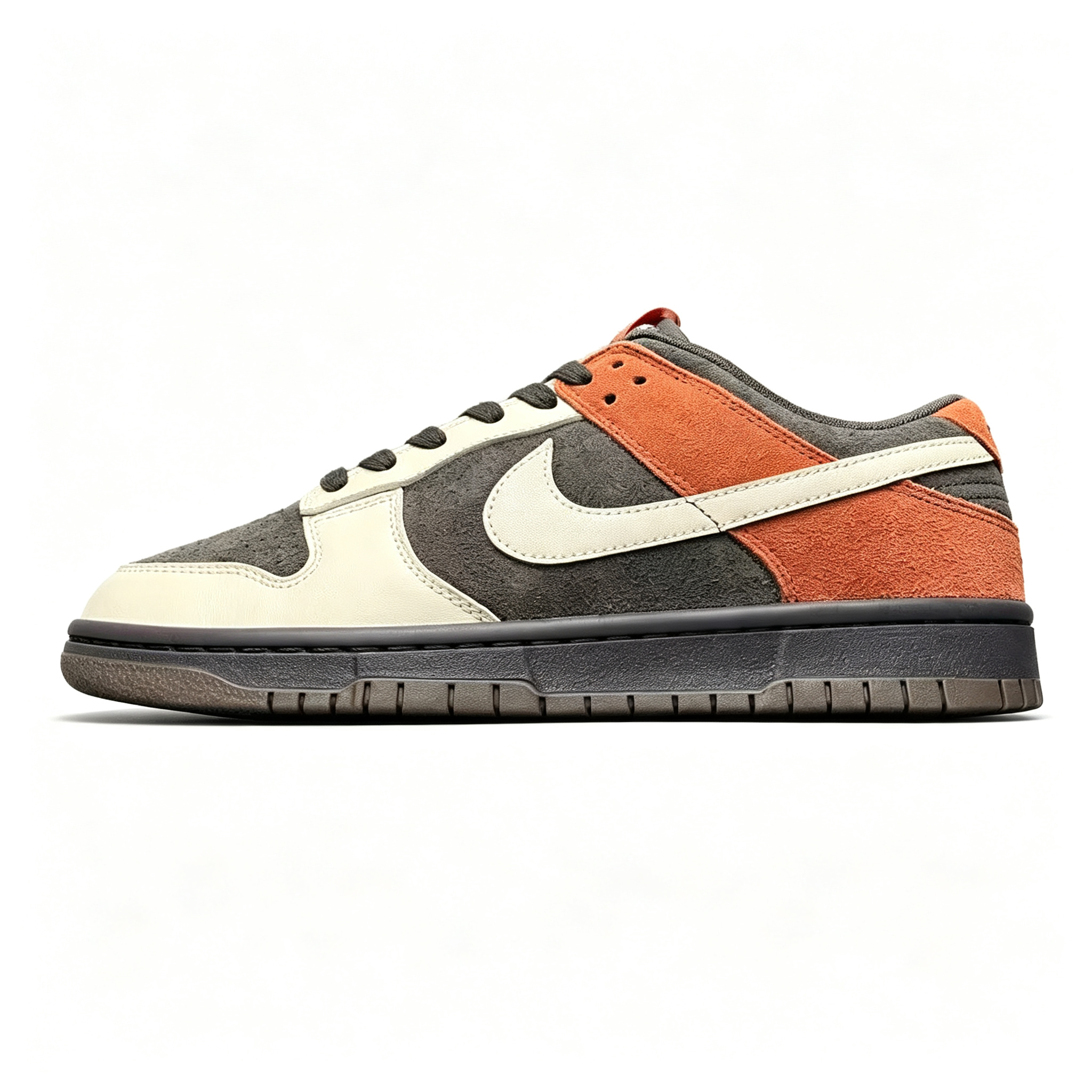 Nike Dunk Low 'Dark Grey / Burnt Orange' — Suede & Dark Gum Sneakers
