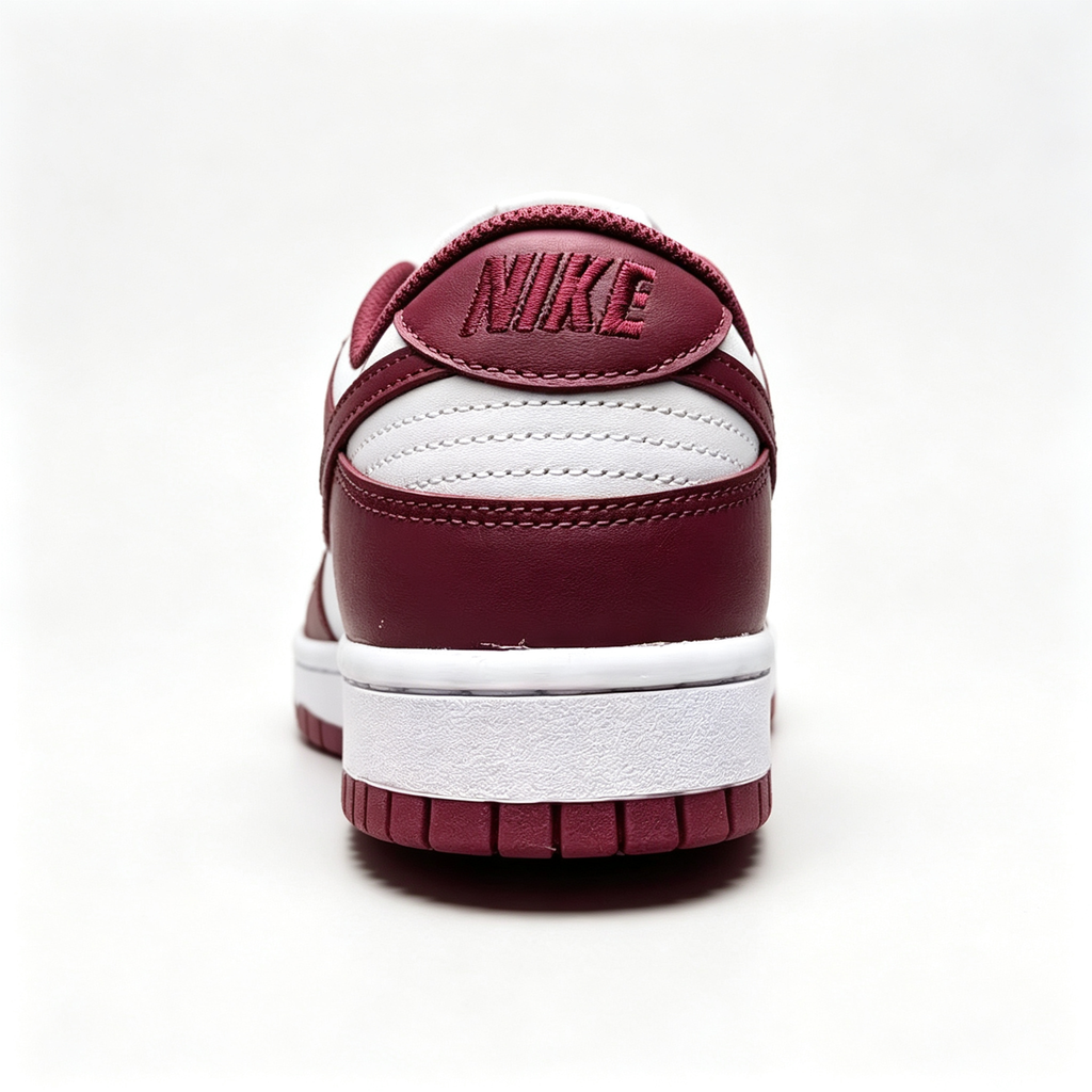 Nike Dunk Low 'White / Burgundy' — Premium Leather Sneakers