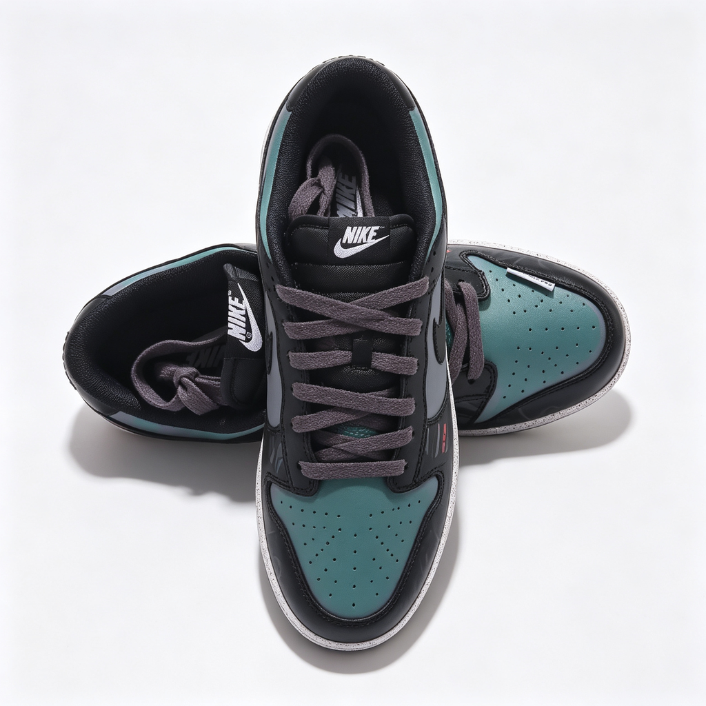 Nike Dunk Low 'Teal & Pink' – Custom Black Speckled Midsole Sneakers