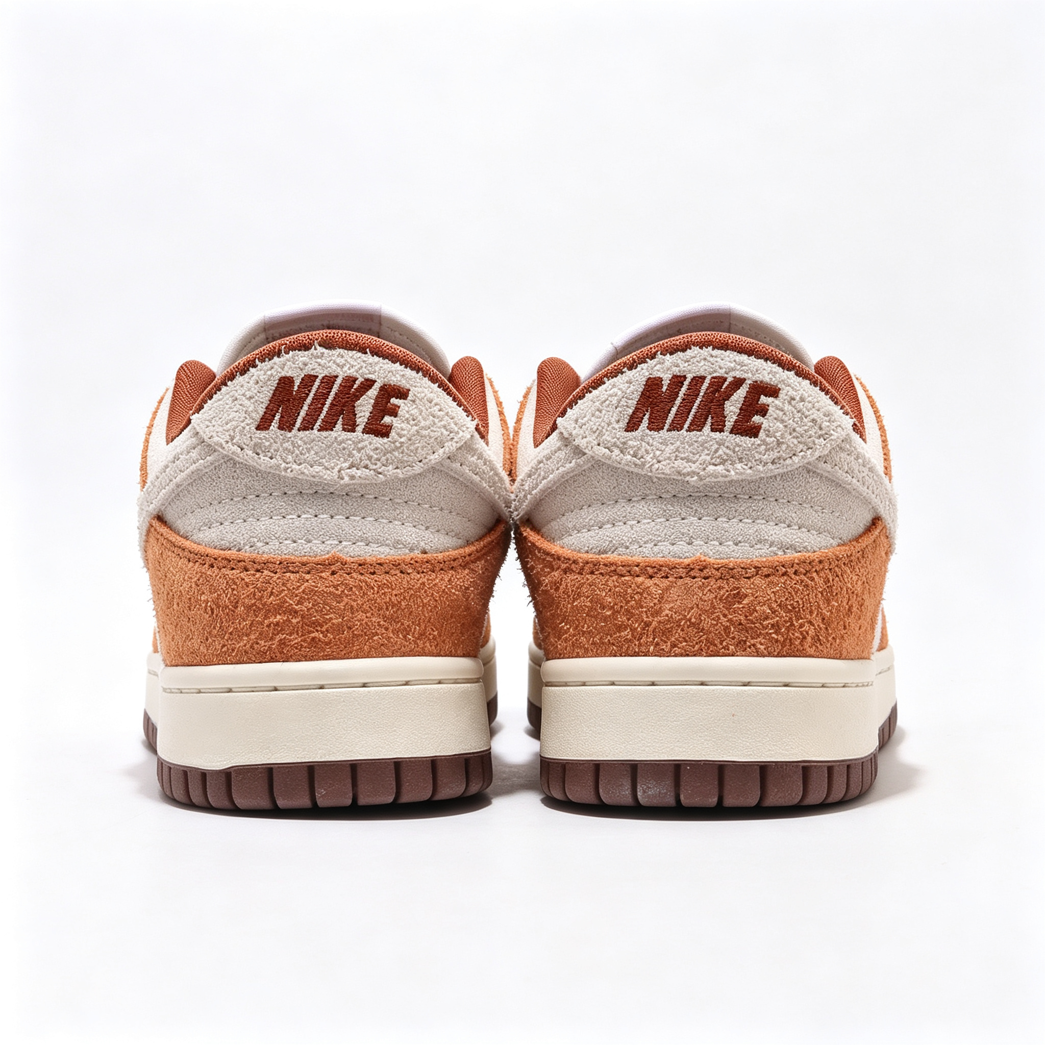 Nike Dunk Low — Off-White x Rust Orange / Dark Brown Suede
