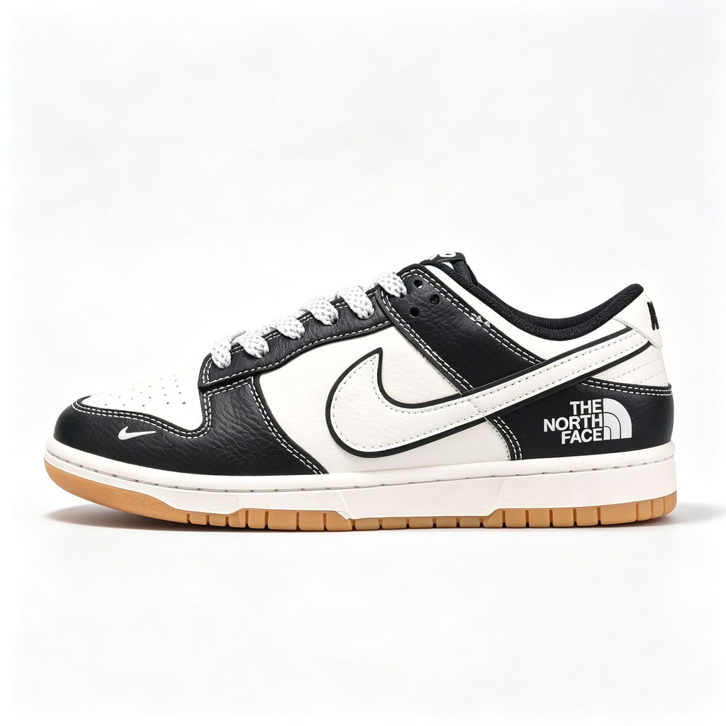 Nike Dunk Low Custom — Off-White x The North Face Black Gum