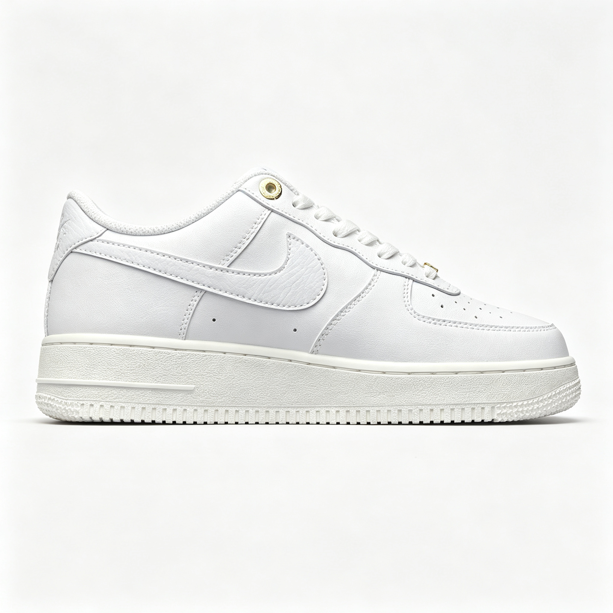 Nike Air Force 1 '07 Low Custom – Off-White Double Swoosh & Gold Eyelet
