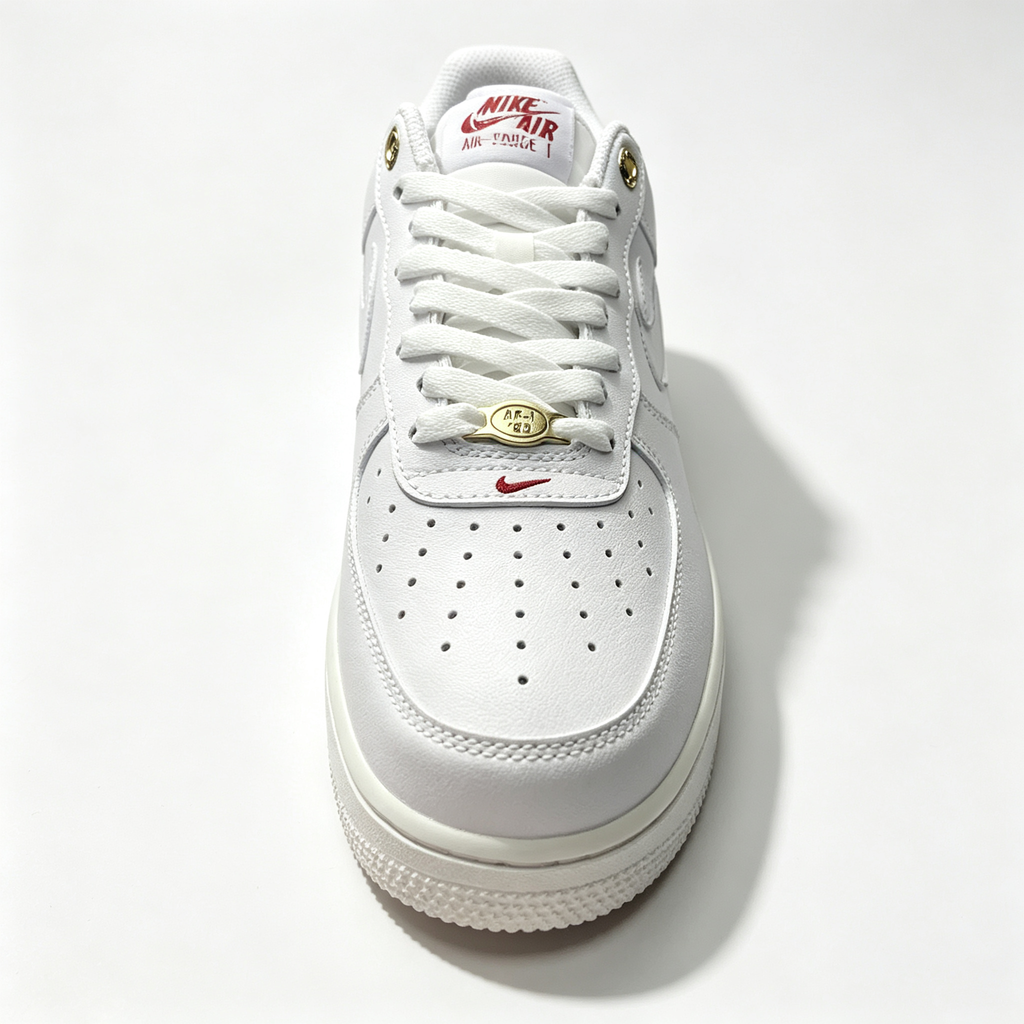Nike Air Force 1 '07 Low Custom – Off-White Double Swoosh & Gold Eyelet