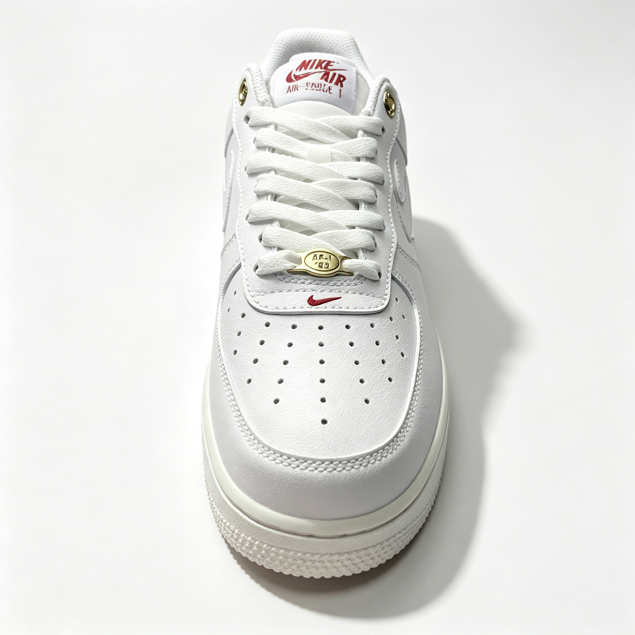 Nike Air Force 1 '07 Low Custom – Off-White Double Swoosh & Gold Eyelet