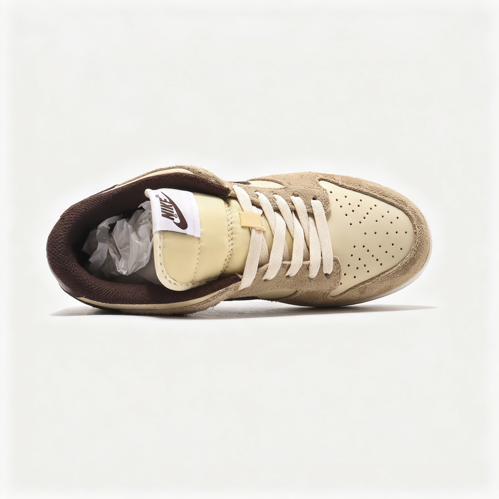 Nike Dunk Low 'Leopard' – Cream Beige & Dark Brown Suede Sneakers