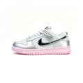 Nike Dunk Low Women's — Metallic Silver / Black Patent / Pink Outsole