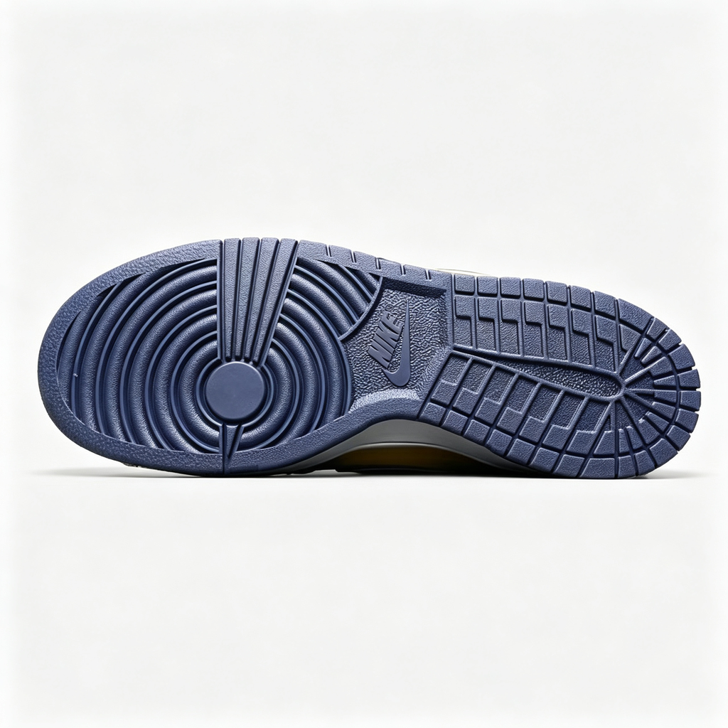 Nike Dunk Low Sneakers – Yellow / Navy Blue / Orange | Zip-Tie Tag Detail