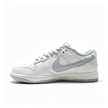 Nike Dunk Low 'Light Grey Swoosh' – White Leather Low-Top Sneakers