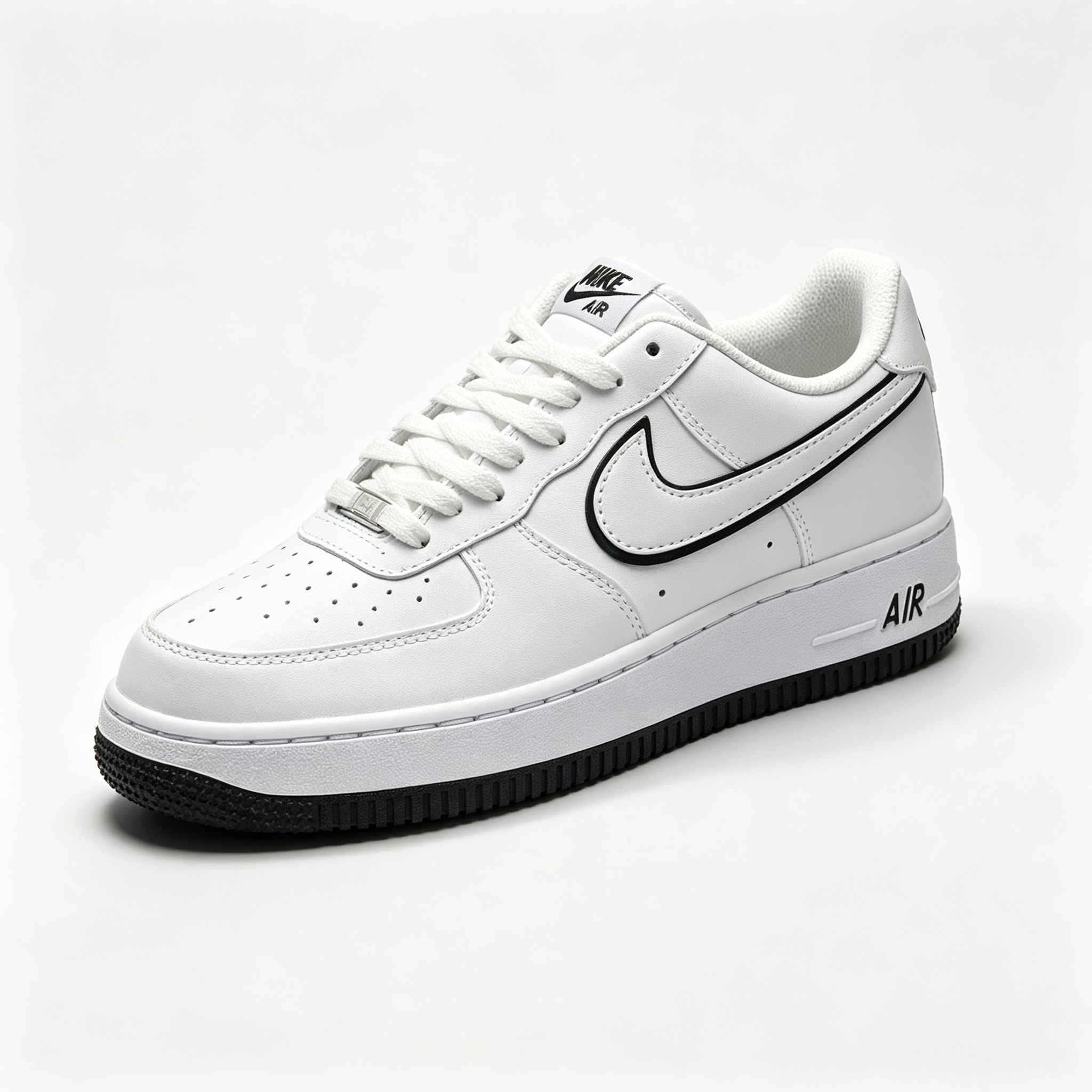 Nike Air Force 1 '07 Low 'Outline Swoosh' – White / Black Men's Sneaker