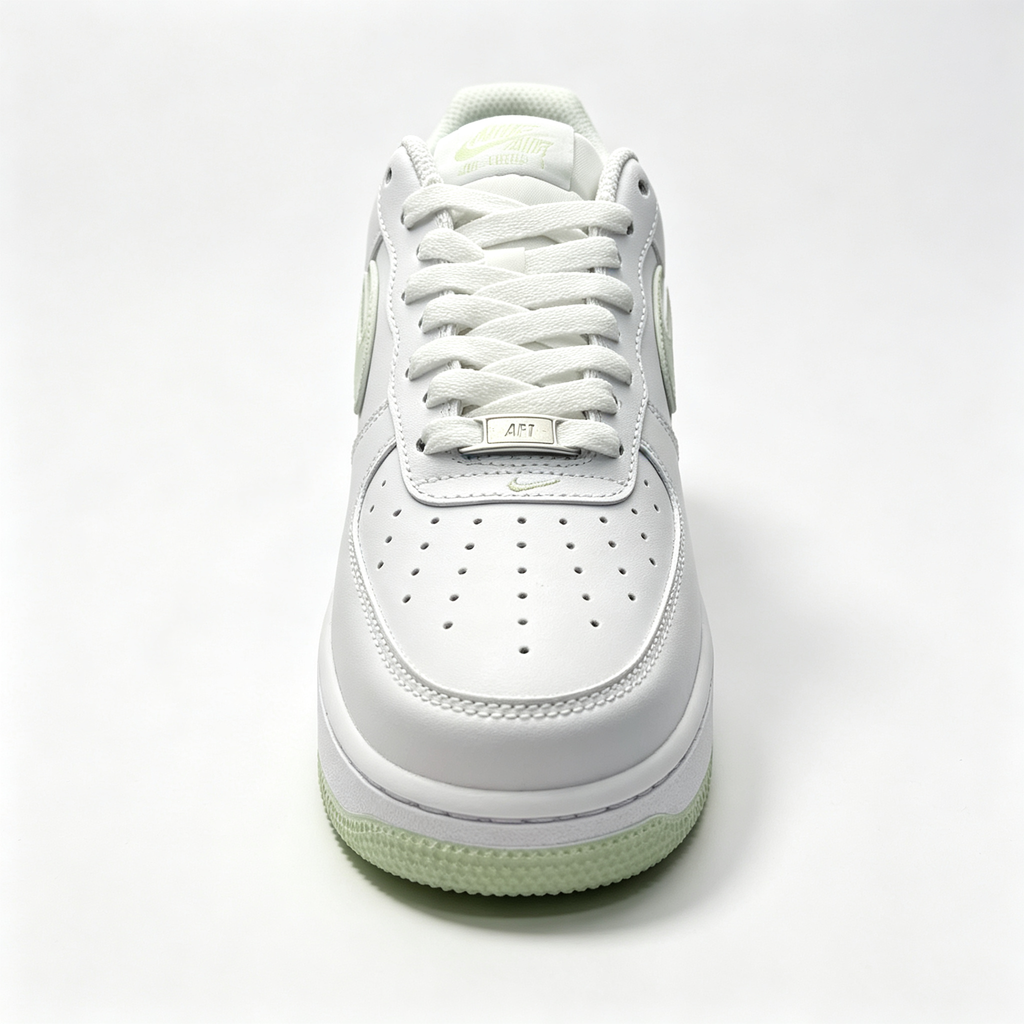 Nike Air Force 1 '07 Low Custom – White / Honeydew Outline Swoosh